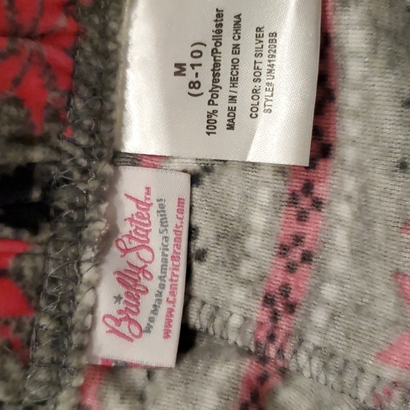 Womens Briefly Stated gray & pink pull on lounge/pajama pants size M - Picture 4 of 4